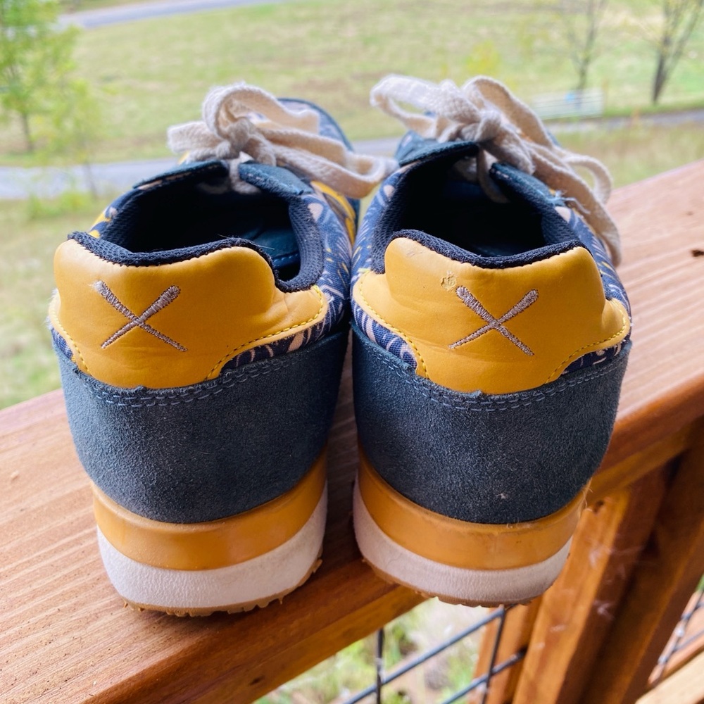Inkkas Blue and Yellow Leather Joggers - Picture 3 of 5